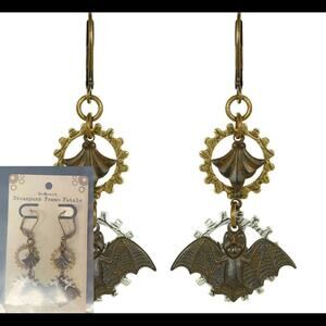 New Steam Bat Steampunk Leaverback NoMonet Earrings